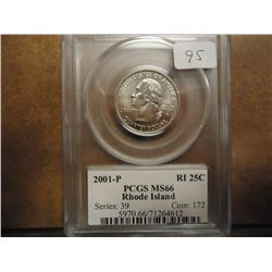 2001-P RHODE ISLAND QUARTER PCGS MS66