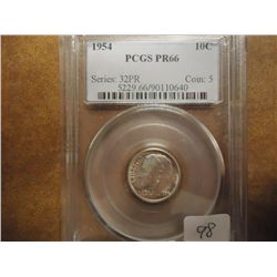1954 SILVER ROOSEVELT DIME PCGS PR66