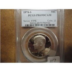 1978-S KENNEDY HALF DOLLAR PCGS PR69 DCAM