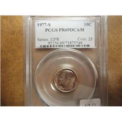 1977-S ROOSEVELT DIME PCGS PR69 DCAM