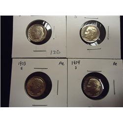 1971-S,72-S,73-S & 74-S ROOSEVELT DIMES PROOF