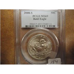 2008-S BALD EAGLE HALF DOLLAR PCGS MS69