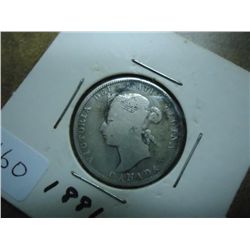 1881-H CANADA SILVER 25 CENTS