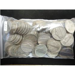 INVESTOR LOT OF 100 35% SILVER JEFFERSON WAR NICKS