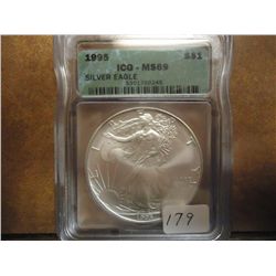 1995 AMERICAN SILVER EAGLE ICG MS69