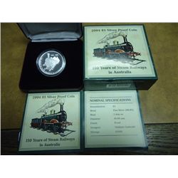 2004 AUSTRALIA $5 SILVER PROOF COIN "150 YEARS OF