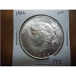 1922 PEACE SILVER DOLLAR UNC