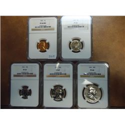 1961 US SILVER PROOF SET ALL NGC SLABS