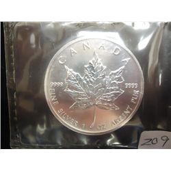 1998 CANADA SILVER $5 MAPLE LEAF UNC