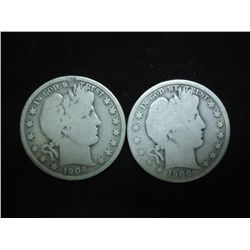 1906-P & D BARBER HALF DOLLARS