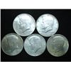 Image 1 : 5 ASSORTED 40% SILVER KENNEDY HALF DOLLARS