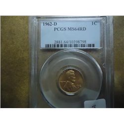 1962-D LINCOLN CENT PCGS MS64RD