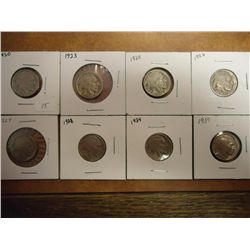 1920,23,25,26,27,28,34 & 37 BUFFALO NICKELS 8 COIN