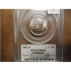 2002-P LOUISIANA QUARTER PCGS MS68