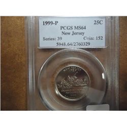 1999-P NEW JERSEY QUARTER PCGS MS64