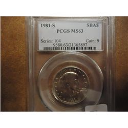 1981-S SBA DOLLAR PCGS MS63