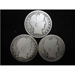 1900,02-O & 03 BARBER HALF DOLLARS