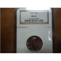 1976 WASHINGTON QUARTER NGC MS66