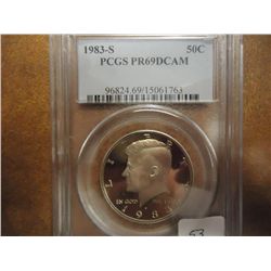 1983-S KENNEDY HALF DOLLAR PCGS PR69 DCAM