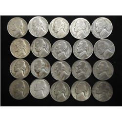 20 ASSORTED 35% SILVER JEFFERSON WAR NICKELS
