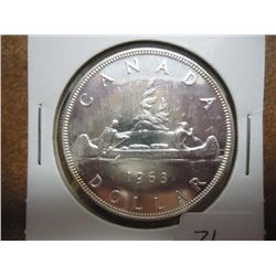 1963 CANADA SILVER DOLLAR UNC