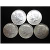 Image 1 : 5 ASSORTED 40% SILVER KENNEDY HALF DOLLARS