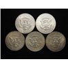 Image 2 : 5 ASSORTED 40% SILVER KENNEDY HALF DOLLARS
