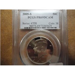 2005-S KENNEDY HALF DOLLAR PCGS PR69 DCAM