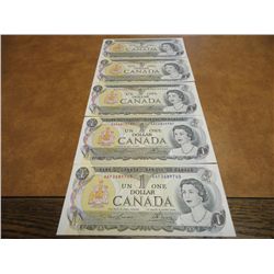 5-1973 $1 CANADA BILLS CRISP UNC SERIAL # PREFIXES