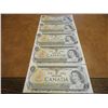 Image 1 : 5-1973 $1 CANADA BILLS CRISP UNC SERIAL # PREFIXES