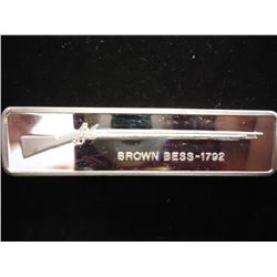 31 GRAM STERLING SILVER LONG INGOT 1792 BROWN BESS