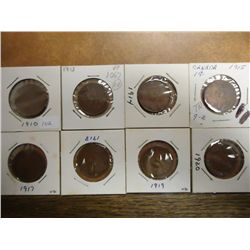 1910,13,14,15,17,18,19 & 20 CANADA LARGE CENTS