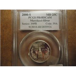 2000-S SILVER MARYLAND QUARTER PCGS PR68 DCAM