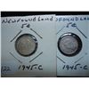 Image 1 : 2-1945-C NEWFOUNDLAND SILVER 5 CENTS