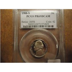 1988-S JEFFERSON NICKEL PCGS PR69 DCAM