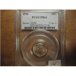 1950 SILVER ROOSEVELT DIME PCGS PR66