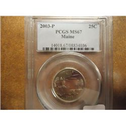 2003-P MAINE QUARTER PCGS MS67