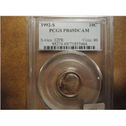 1992-S ROOSEVELT DIME PCGS PR69 DCAM
