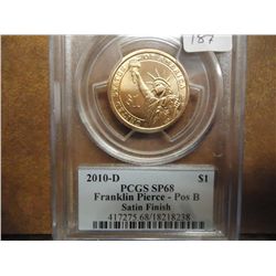 2010-D PIERCE DOLLAR PCGS SP68 POS. B