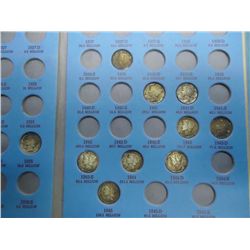 PARTIAL MERCURY DIME ALBUM WITH 10 TONED DIMES