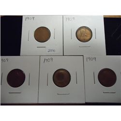 5-1909 LINCOLN CENTS