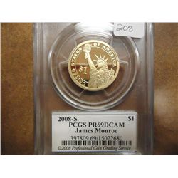 2008-S MONROE DOLLAR PCGS PR69 DCAM