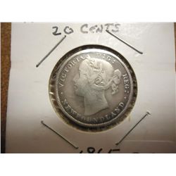 1865 NEWFOUNDLAND SILVER 20 CENTS