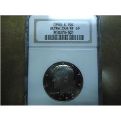 1980-S KENNEDY HALF DOLLAR NGC PF69 ULTRA CAMEO
