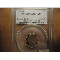 1976-S JEFFERSON NICKEL PCGS PR69 DCAM
