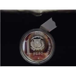 1992 DOMINICA SILVER PROOF PESO THICK COIN PF