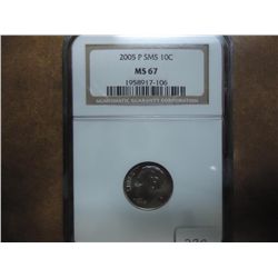 2005-P SMS ROOSEVELT DIME NGC MS67