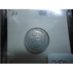 1893 CANADA SILVER 5 CENTS XF VALUE IS $55.00