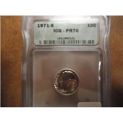 1971-S ROOSEVELT DIME ICG PR70