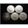 Image 1 : 5 ASSORTED 40% SILVER KENNEDY HALF DOLLARS